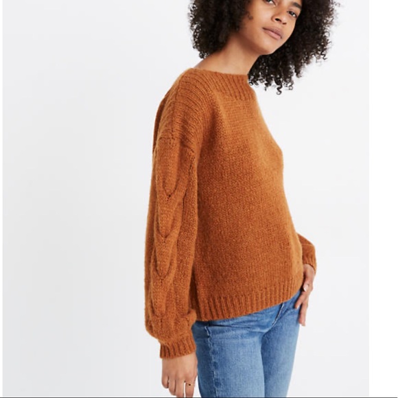 Madewell Cable-Sleeve Boatneck Sweater XXS - Picture 3 of 11